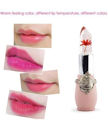 Beauty Flower Crystal Jelly Lipstick Temperature Change Color Lip Balm red - Buy Online on SooperMarket.com