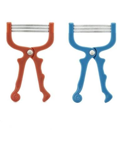 2 Pieces Facial Hair Remover 3 Row Handheld Spring Beauty Epilator Tool Beauty Tools Random Color