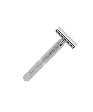 Steel Razor Mens Safety Shaving Razors Double Shaver Razor for Men Shaving Face Feeling Textured Design Razor Double-edge Safety Razor Solid Wood Razor Shaver Bracket Man Wooden 1 Count (Pack of 1) Silver