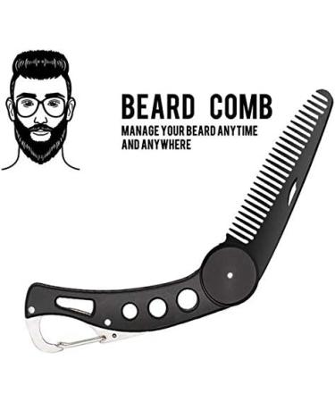 iPobie Folding Beard Comb Stainless Steel Beard Comb for Combing Hair Beards and Mustaches Folding Pocket Comb for Men - Buy Online on SooperMarket.com