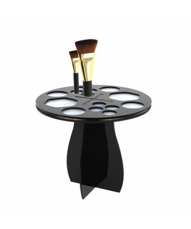14-Hole Makeup Brush Holder Tree - Collapsible Acrylic Organizer for Air Drying - Black Cosmetics Stand - Buy Online on SooperMarket.com