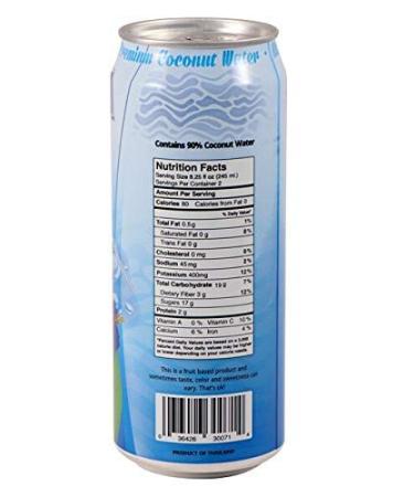 Azul Coconut Water - Hydrating Electrolyte Drink | Gluten Free | 16.5 Oz per can (Pack Of 12) | Smart Coffee and Soda Alternative - Buy Online on SooperMarket.com