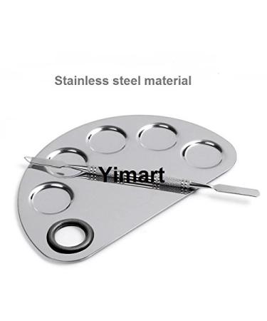 Yimart Pro Stainless Steel Makeup Palette & Spatula - Ultimate Mixing Tool for Cosmetic Artists | International Shipping Available - Buy Online on SooperMarket.com