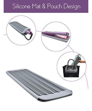 ANGENIL Professional Silicone Heat Resistant Mat Pouch - Portable Travel Mat for Hair Tools - Grey - Buy Online on SooperMarket.com