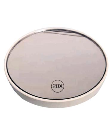 zabeto Anti-Fog Magnifying Makeup Mirror Suction Cup Vanity Mirror 20X Handheld Magnifying Makeup Mirror with Handle White