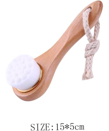 1PC Facial Cleansing Brush Manual Face Brush Bamboo Charcoal Bristles Wooden Handle for Washing Face Pore Exfoliation Wash Makeup Massaging Brush - Buy Online on SooperMarket.com