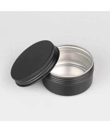 Tianzd 24 Pack 80ml Matte Black Aluminum Screw Top Cream Cans | Ideal for Cosmetics Candles & Ointments | Includes 3 Spoon & 24 Labels - Buy Online on SooperMarket.com