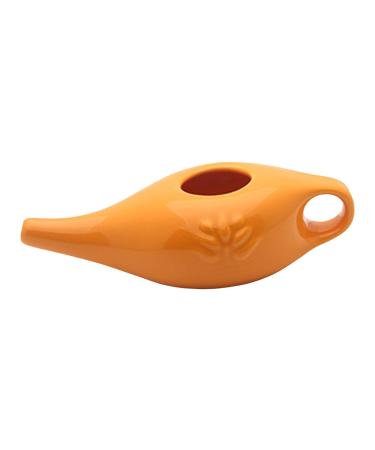 250ml Ceramic Pot Nose Cleaning Pot for Removes Nose Washing Orange 19x9x6cm