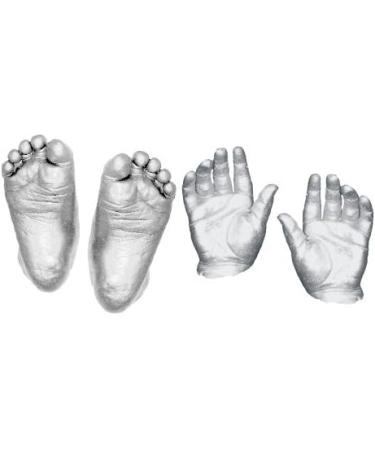 BabyRice New Baby Casting Kit with Brushed Pewter 3D Frame - Silver Paint, White Mount and Backing - Buy Online on SooperMarket.com