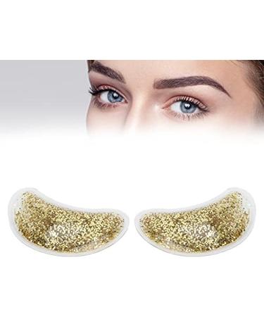 Hot Cold Therapy Eye Gel Bag - Reduce Dark Circles & Swelling | Reusable Cooling Mask | Glitter Golden Design - Buy Online on SooperMarket.com