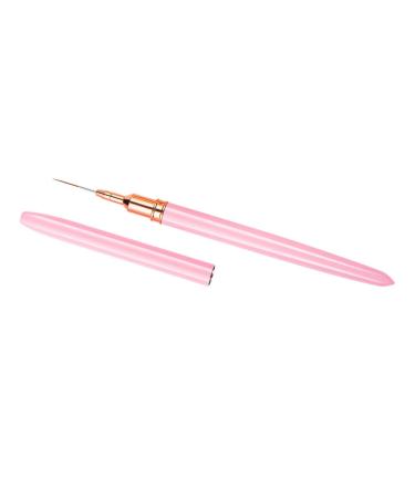 Healeved Nail Art Drawing Pen Nail Art Dotting Tool Para U as Nail Pens for Nail Art Rhinestone Tool Thin Nail Art Brush Liner Nail Gel Brush for Acrylic Nails Fiber Wool Fine Tip Stroke 17.9x1cm Pink 2