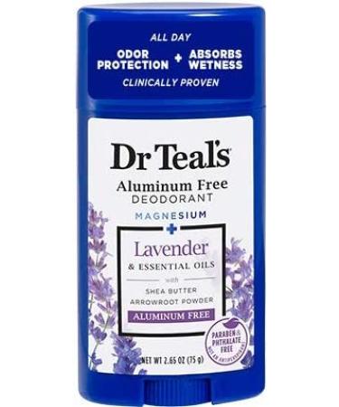 Dr. Teal's Deodorant Lavender Vanilla 2.65 Ounce Aluminum-Free (Pack of 2)