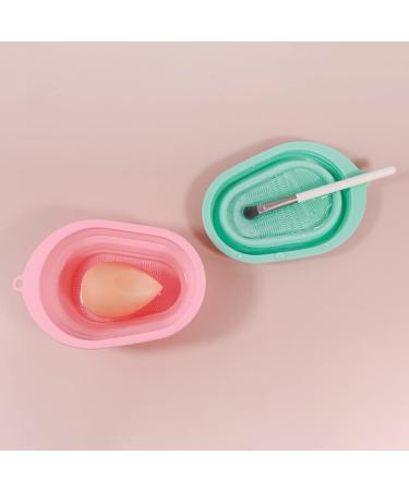 Dajidafu Makeup Brush Cleaning Mat Reusable Folding Cosmetic Tools Washing Pad Portable Eyeliner Applicators Scrubber Household Green - Buy Online on SooperMarket.com