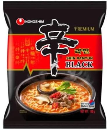 Nongshim SHIN BLACK Ramyun Premium Ramen Korean Spicy Instant Noodles 130g (Pack Of 4) HALAL - Buy Online on SooperMarket.com