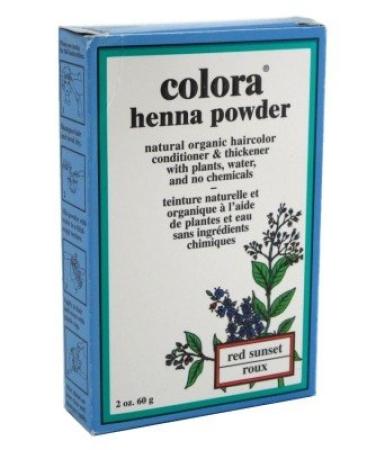 Colora Henna Powder Hair Color Red Sunset 2oz (2 Pack)