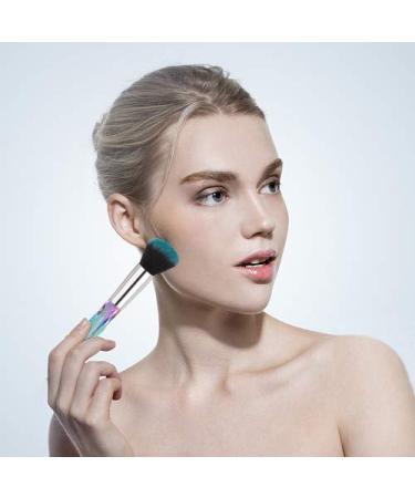 Crystal Handle Makeup Brushes Set - 10pcs Colorful Diamond Kabuki Brushes for Foundation, Concealer, and Eye Shadows - Blue - Buy Online on SooperMarket.com