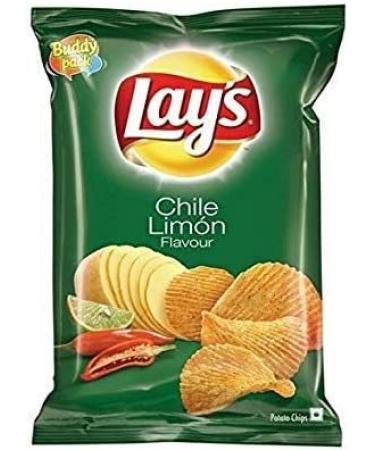 Lays Chilli Lemon Chips | Farm-grown Potatoes | Crispy and Delicious | (Pack of 6)