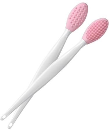 Silicone Lip Brush & Double-Sided Nose Scrubber - 2PCS Soft Blackhead Cleaner for Flawless Skin - Buy Online on SooperMarket.com