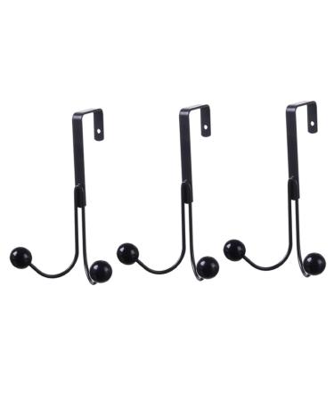 Cabilock 3pcs Wrought Iron Hook Heavy Duty Clothes Rack Door Hanger for Hanging Coat Door Coat Hook Jacket
