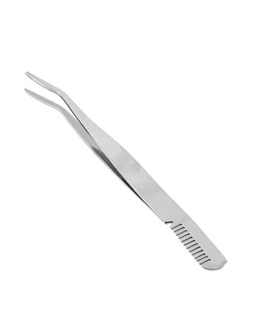 minkissy Lash Cluster Tweezers Eyelashes Tweezer Makeup Tweezer Eyelashes Extension Clip Eyelash Tweezer Stainless Steel Eyebrow Clip medium Silver