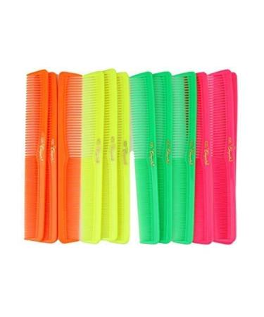 7 Inch Barber & Hairstylist All Purpose Hair Cutting Combs - Neon Mix (12 Units) - Buy Online on SooperMarket.com