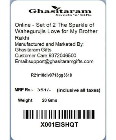 Ghasitaram Gifts Rakhi for Brother Rakhis Online- The Sparkle Of Wahegurujis Love For My Brother rakhi - Buy Online on SooperMarket.com