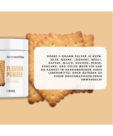 Premium Vegan Flavor Powder Zero - 200g Calorie-Reduced Butter Biscuit Aroma | Better Nutrition - Buy Online on SooperMarket.com