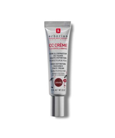 Erborian CC Cream - Light tinted face cream with Centella Asiatica - Radiant complexion & moisture - LSF 25 - Korean care - caramel - 15 ml sans perfume 15 ml (1 Pack)