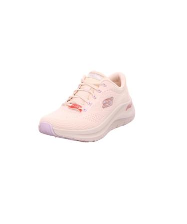 Skechers Women's Arch Fit 2.0 Big League Sneaker 39 EU Natural Mesh Mauve Lavender Trim
