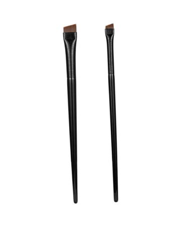 Baluue 3 Sets Women Eyebrow Brush Makeup Tool Wood Ultra Thin Eye Liner Black Makeup Supplies