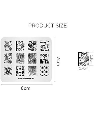 Alexnailart Halloween Nail Stamping Plate - Spider, Spider Web, Grimace Pumpkin Patterns | Manicure DIY Art Tool - Buy Online on SooperMarket.com