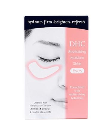 DHC Revitalizing Moisture Strips: Eyes, Gel Strip Masks, 6 Applications Each 6 Count (Pack of 2)