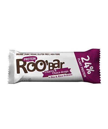 Roobar Cherry & Chocolate Protein Drops - 100% Organic Vegan Gluten-Free | 16 x 40g Protein Bars - International Shipping Available - Buy Online on SooperMarket.com