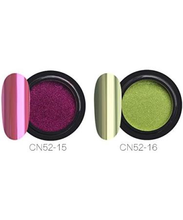 Peowuieu 16 Glasses Chrome Nail Powder Metallic Nail Art Powder Effect Manicure Pigment with 16 Pieces Eyeshadow Sticks - Buy Online on SooperMarket.com