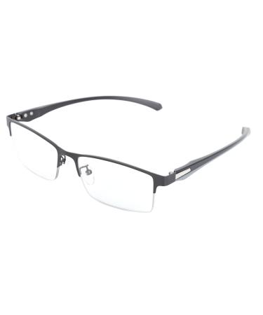 Photochrome glasses comfortable design semicircular frame multifocal reading glasses synthetic resin lens blue light blocking for watching walks and running (+300)