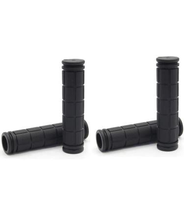 2 Pairs Soft BMX MTB Cycle Road Mountain Bicycle Scooter Bike Handle bar Rubber End Grip BLACK