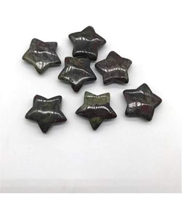 2 pc Natural Gemstone Crystal Dragon Blood Stone Engraving Five-Pointed Star Chakra Reiki Balancing - Buy Online on SooperMarket.com