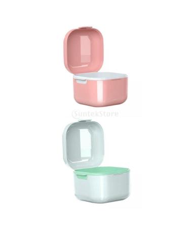 harayaa 2-part prosthesis case with perforated basket transparent braces