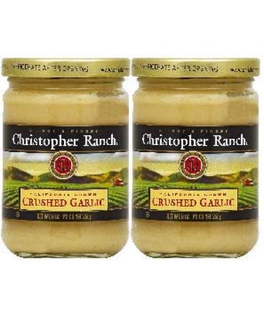 Christopher Ranch CRUSHED GARLIC  Famous Award Winning Heirloom Garlic - 9 Oz (Pack of 2)