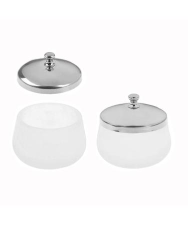 2 Pieces Matte Glass Dappen Dish with Stainless Steel Lid Nail Art Acrylic Powder Nail Art Tools Glass Cup Glass Dappen Cup