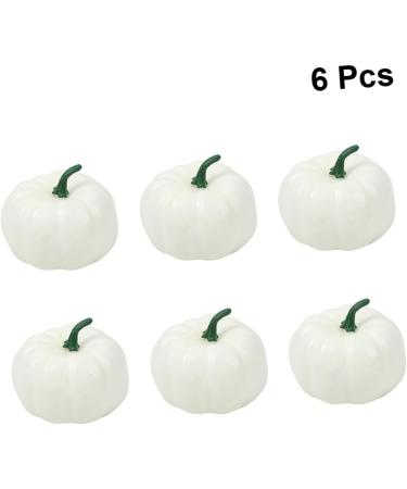 IMIKEYA 6pcs Halloween Pumpkin Crafts Halloween Foam Pumpkins White Pumpkins Orange Decor Simulation Artificial Pumpkin Painted Pumpkins Fake Pumpkins Diy Shape Mini Decorations - Buy Online on SooperMarket.com