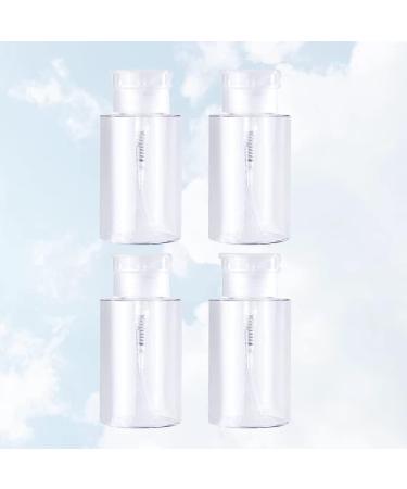 4 Pack Lockable 100ml Clear Pump Dispenser Bottles - Ideal for Travel Toner & Lotion - Perfect Cosmetic Organizer - Buy Online on SooperMarket.com
