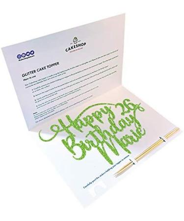 Personalized Happy Birthday Glitter Cake Decoration | Custom Colors & Names | Cakeshop - Buy Online on SooperMarket.com