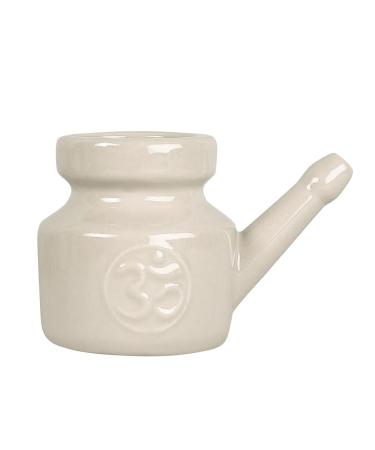 Jkowueom 350Ml Ceramic Neti Pot Nose Cleaning Pot Durable Leakproof Spout Pot for Nasal Rinsing Nose Washing Men Women Grey