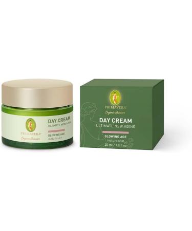 PRIMAVERA Day Cream - Ultimate New Aging 30 ml - Natural Cosmetics - Effective Face Cream for Mature Demanding Skin - Activates Restructures and Tightens the Skin - Glass Jar - Vegan Day Cream Glass Jar - Buy Online on SooperMarket.com