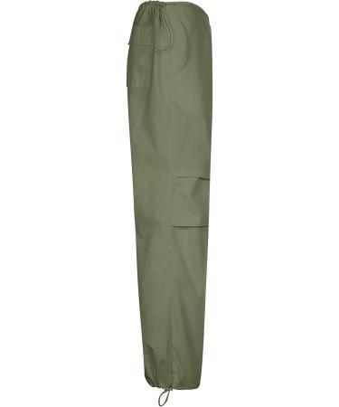 Gufesf Women's Y2K Cargo Pants Baggy Low Waist Wide Leg Streetwear with Big Pockets - Ak-a-green Small - Buy Online on SooperMarket.com