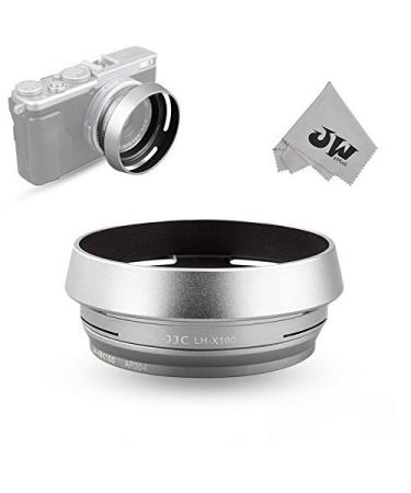 JJC Metal Lens Hood Shade Protector with 49mm Filter Adapter Ring for Fujifilm Fuji X100V X100F X100T X100S X100 X70 Replaces Fujifilm LH-X100 Lens Hood & AR-X100 Filter Adapter Ring/Silver