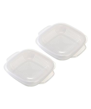 HOLIDYOYO Insulated Hot Lunch Box 2pcs Box Kitchen Rice Lunch Box Micro-Wave Oven Steamer Crisper Tray