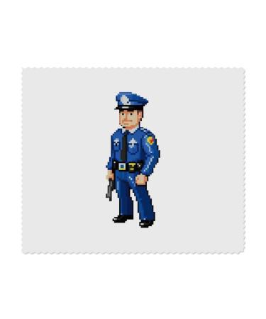 2 x "Pixel Art Police Officer" Microfiber Lens/Glasses Cleaning Cloths (LC00024567)