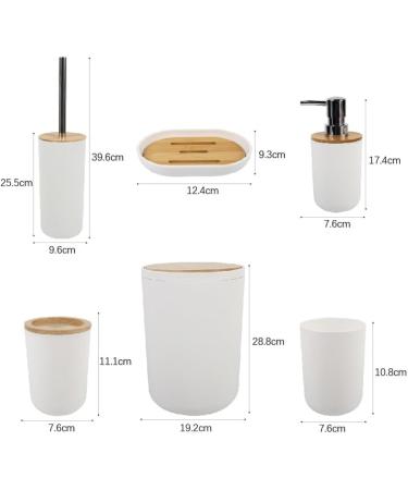 Six-Piece Black Bathroom Storage Kit | Trash Can Soap Dish & Toothbrush Holder | Stylish & Functional Toiletries Organizer - Buy Online on SooperMarket.com
